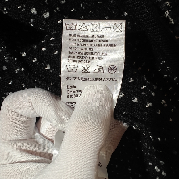Escada Strikejacke Knit Cardigan Sweater Size 38 Tweed Coco Luxury - Picture 10 of 12